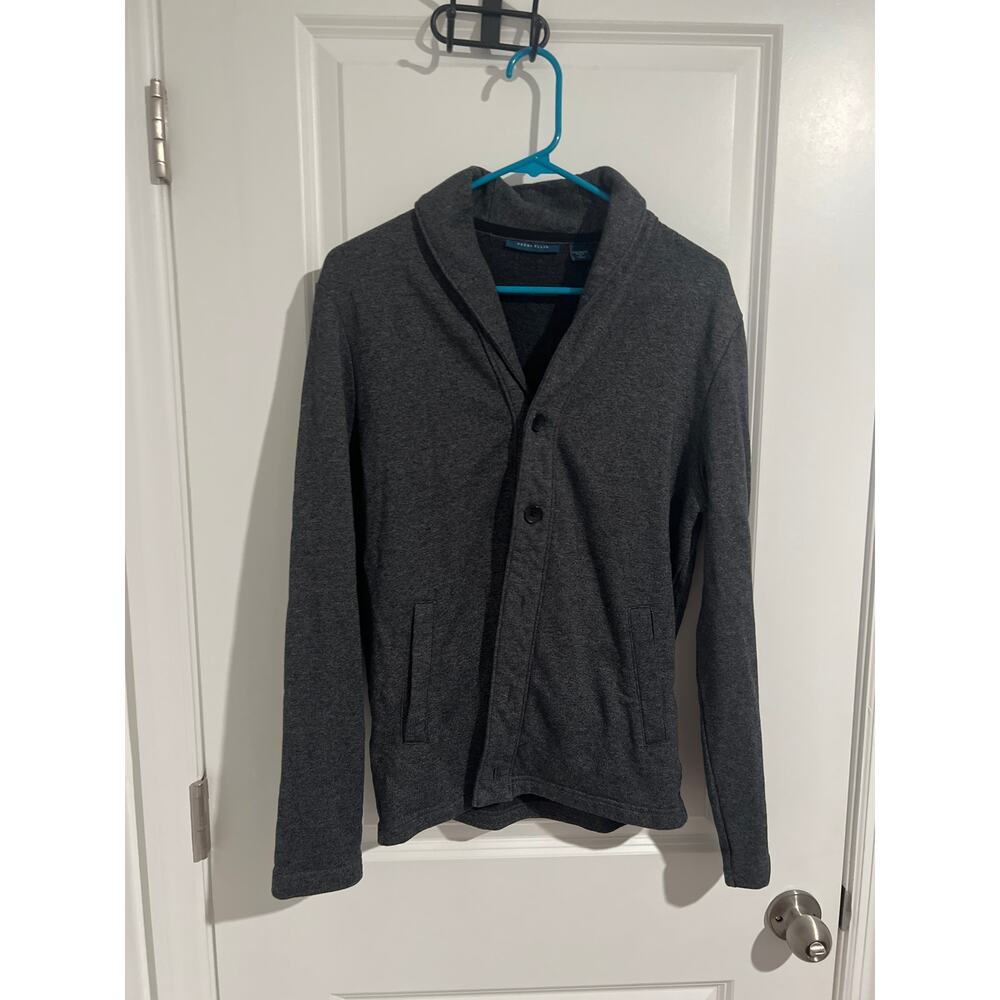 Perry Ellis Gray Button-Down Sweater – Size Small